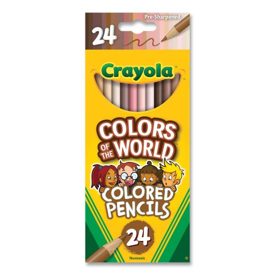 Colors of the World Colored Pencils, Assorted Lead/Barrel Colors, 24/Pack1