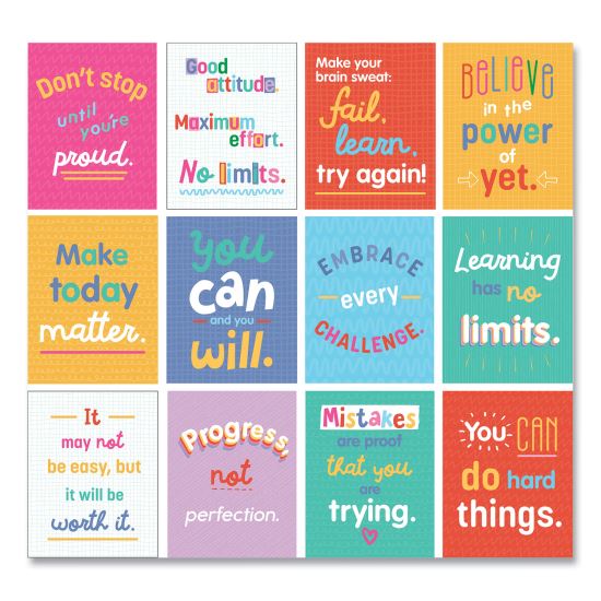Mini Posters, Growth Mindset Quotes, 8.5 x 11, 12/Set1