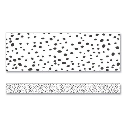 Straight Borders, 3" x 3 ft, Black/White Dotted, 12/Pack1