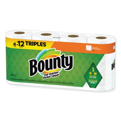 Kitchen Roll Paper Towels, 2-Ply, White, 10.5 x 11, 87 Sheets/Roll, 4 Triple Rolls/Pack, 6 Packs/Carton1