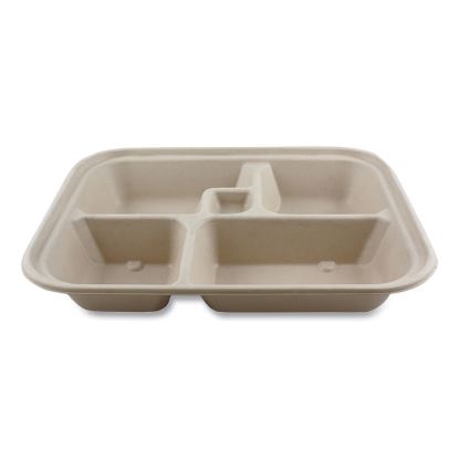 Fiber Containers, Bento Box, 5-Compartment, 12 x 9.5 x 2, Natural, Paper, 300/Carton1