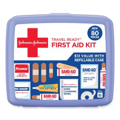 Red Cross Travel Ready Portable Emergency First Aid Kit, 80 Pieces, Plastic Case1