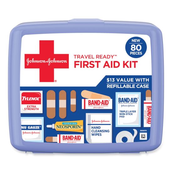 Red Cross Travel Ready Portable Emergency First Aid Kit, 80 Pieces, Plastic Case1