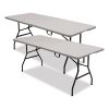 Bifold Resin Folding Table, Rectangular, 70.9" x 29.1" x 30", White Granite Top, Gray Base/Legs, 2/Pack1