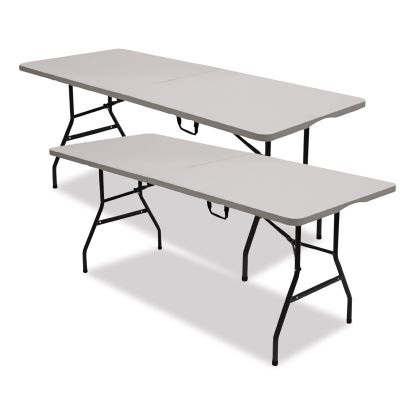 Bifold Resin Folding Table, Rectangular, 70.9" x 29.1" x 30", White Granite Top, Gray Base/Legs, 2/Pack1