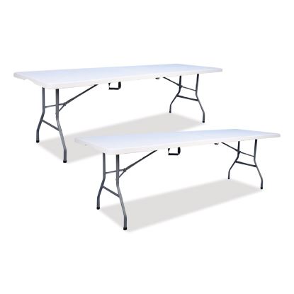 Bifold Resin Folding Table, Rectangular, 94.5" x 29.9" x 30", White Granite Top, Gray Base/Legs, 2/Pack1