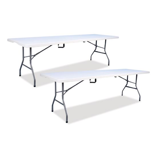 Bifold Resin Folding Table, Rectangular, 94.5" x 29.9" x 30", White Granite Top, Gray Base/Legs, 2/Pack1