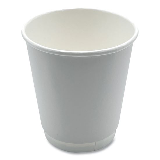 Paper Hot Cups, Double-Walled, 10 oz, White, 500/Carton1