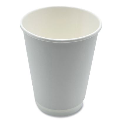 Paper Hot Cups, Double-Walled, 12 oz, White, 500/Carton1