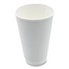 Paper Hot Cups, Double-Walled, 16 oz, White, 500/Carton1