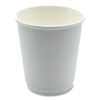 Paper Hot Cups, Double-Walled, 8 oz, White, 500/Carton1