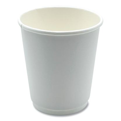 Paper Hot Cups, Double-Walled, 8 oz, White, 500/Carton1