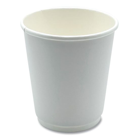 Paper Hot Cups, Double-Walled, 8 oz, White, 500/Carton1