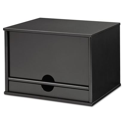 Midnight Black Collection Desktop Organizer, 5 Compartments, MDF, 13.3 x 10.5 x 9.4, Black, Ships in 1-3 Business Days1