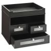 Midnight Black Collection Tidy Tower, 5 Compartments, 3 Drawers, 12.8 x 10.6 x 10.9, Black, Ships in 1-3 Business Days1