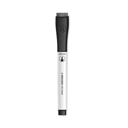 Chisel Tip Low-Odor Dry-Erase Markers with Erasers, Broad Chisel Tip, Black, Dozen1