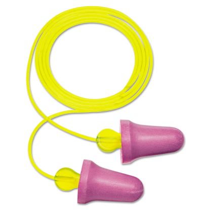 Peltor No-Touch Single-Use Earplugs, Corded, 29NRR, Purple/Yellow, 100 Pairs1