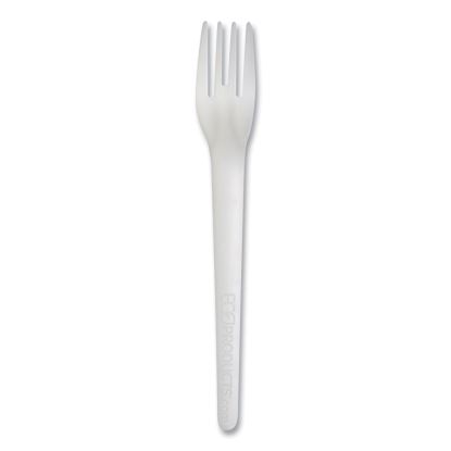 Plantware Compostable Cutlery, Fork, 6", White, 1,000/Carton1