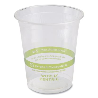 PLA Clear Cold Cups, 7 oz, Clear, 2,000/Carton1