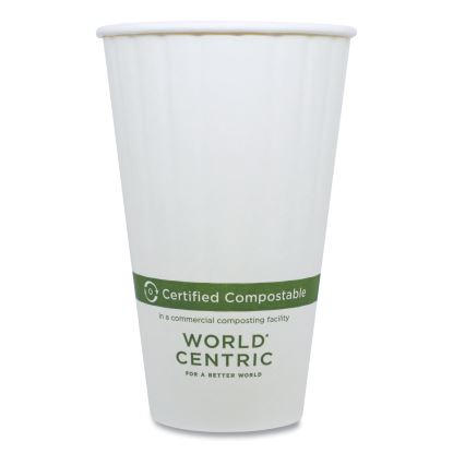 Double Wall Paper Hot Cups, 16 oz, White, 600/Carton1