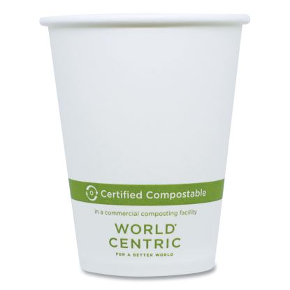 Paper Hot Cups, 8 oz, White, 1,000/Carton1