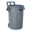 Vented Wheeled BRUTE Container, 32 gal, Plastic, Gray1