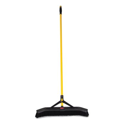 Maximizer Push-to-Center Broom, 24", Polypropylene Bristles, Yellow/Black1