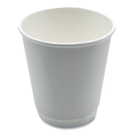 Paper Hot Cups, Double-Walled, 10 oz, White, 25/Pack1