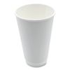 Paper Hot Cups, Double-Walled, 16 oz, White, 25/Pack1