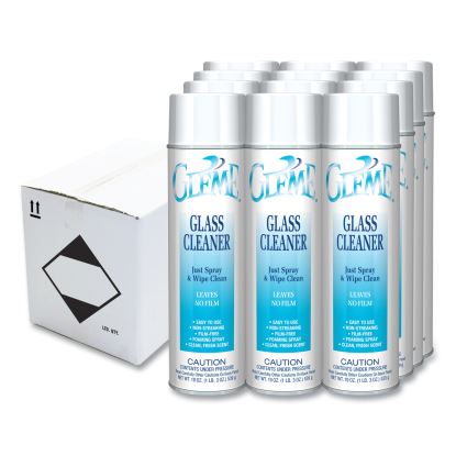 Gleme Glass Cleaner, Fresh Scent, 19 oz Aerosol Spray, Dozen1