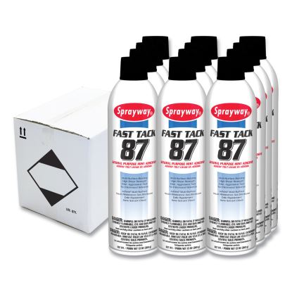 Fast Tack 87 General Purpose Mist Adhesive, 13 oz Aerosol Spray, Dries White, Dozen1