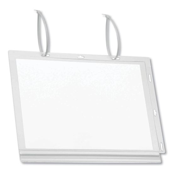 Water Resistant Sign Holder Pockets with Cable Ties, 8.5 x 11, Clear Frame, 5/Pack1