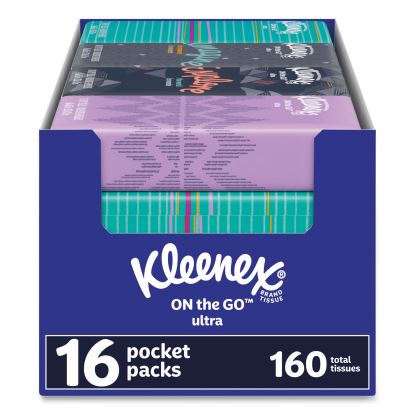 On The Go Packs Facial Tissues, 3-Ply, White, 10/Pouch, 16 Pouches/Pack, 6 Packs/Carton1
