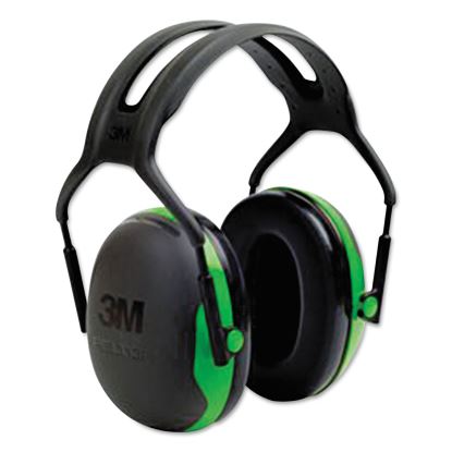 PELTOR X Series Earmuffs, Model X1A, 22 dB NRR, Black/Green1