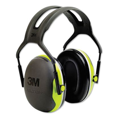 PELTOR X Series Earmuffs, Model X4A, 27 dB NRR, Black/Chartreuse1