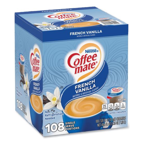 Liquid Coffee Creamer, French Vanilla, 0.38 oz Mini Cup, 108/Carton1