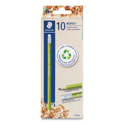 Wopex Extruded Pencil, HB (#2), Black Lead, Green Barrel, 10/Pack1