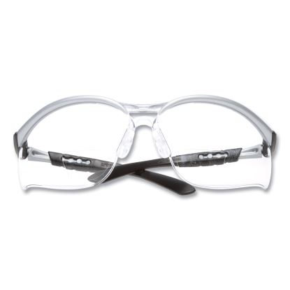 BX Molded-In Diopter Safety Glasses, +2.0 Diopter Strength, Black/Silver Plastic Frame, Clear Polycarbonate Lens1