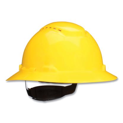 SecureFit H-Series Hard Hats, H-800 Vented Hat with UV Indicator, 4-Point Pressure Diffusion Ratchet Suspension, Yellow1