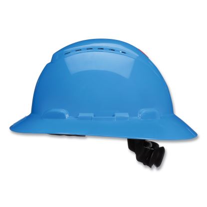 SecureFit H-Series Hard Hats, H-800 Vented Hat with UV Indicator, 4-Point Pressure Diffusion Ratchet Suspension, Blue1