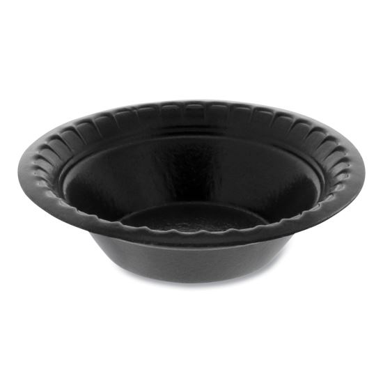 Placesetter Deluxe Laminated Foam Dinnerware, Bowl, 4 oz, Black 1,250/Carton1