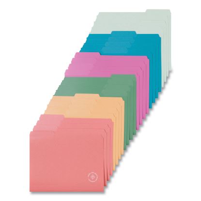 U ECO Poly File Folders, 1/3 Cut Tabs: Assorted, Letter Size, 0.5" Expansion, Assorted Colors, 24/Pack1