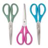 U ECO Scissors. Concave Tip, 9.45" Long, 3" Cut Length, Assorted Straight Handle, 3/Pack1