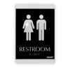 Century Series Office Sign, Men/Women Restroom, 6 x 9, Black/Silver1