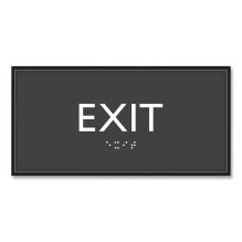 ADA Sign, Exit, Plastic, 4 x 4, Clear/White1