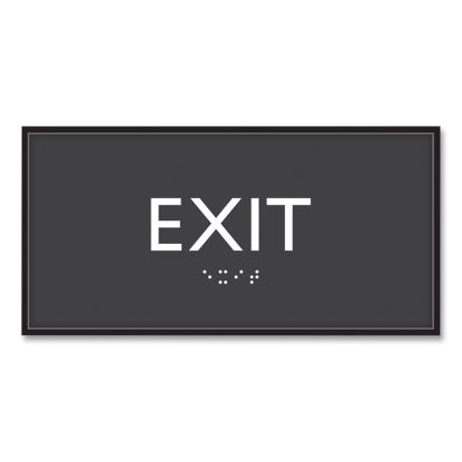 ADA Sign, Exit, Plastic, 4 x 4, Clear/White1