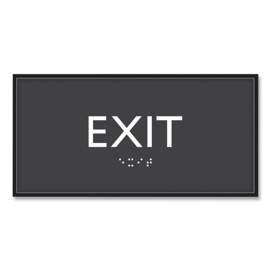 ADA Sign, Exit, Plastic, 4 x 4, Clear/White1