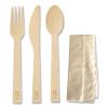 Bamboo Cutlery, Knife/Fork/Spoon/Napkin, 6.7", Natural, 250/Carton1