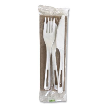 TPLA Compostable Cutlery, Fork/Knife/Spoon/Napkin, White, 250/Carton1
