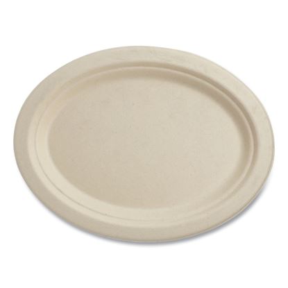 Fiber Plates, 12" Oval, Natural, 500/Carton1